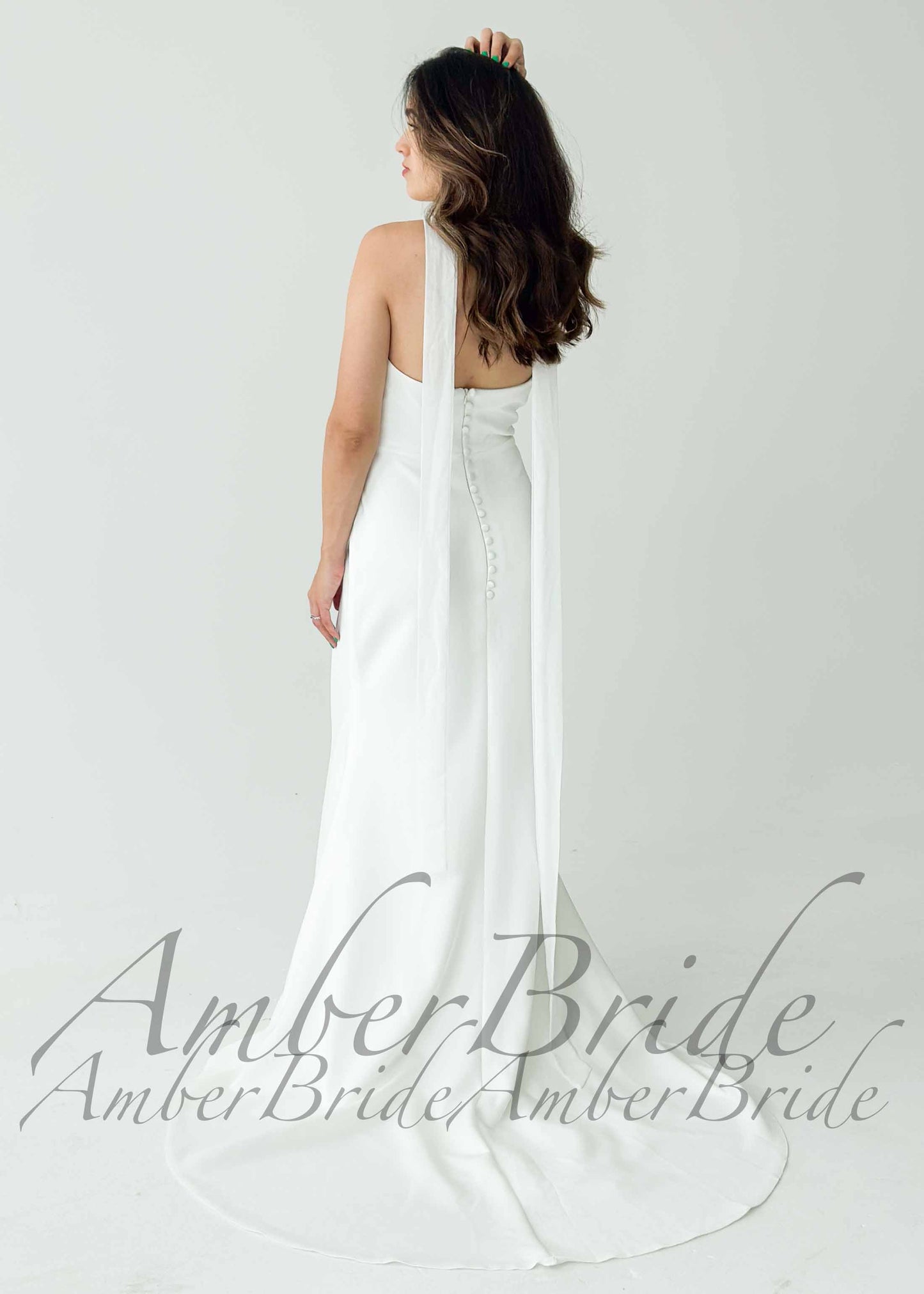 Strapless Mermaid Satin Wedding Dress with Draped Bodice