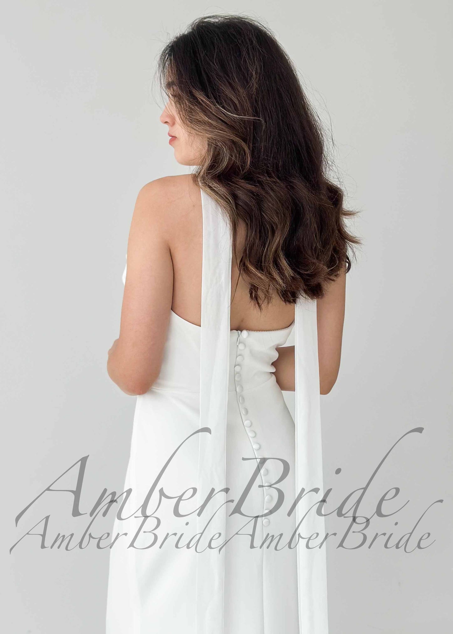Strapless Mermaid Satin Wedding Dress with Draped Bodice