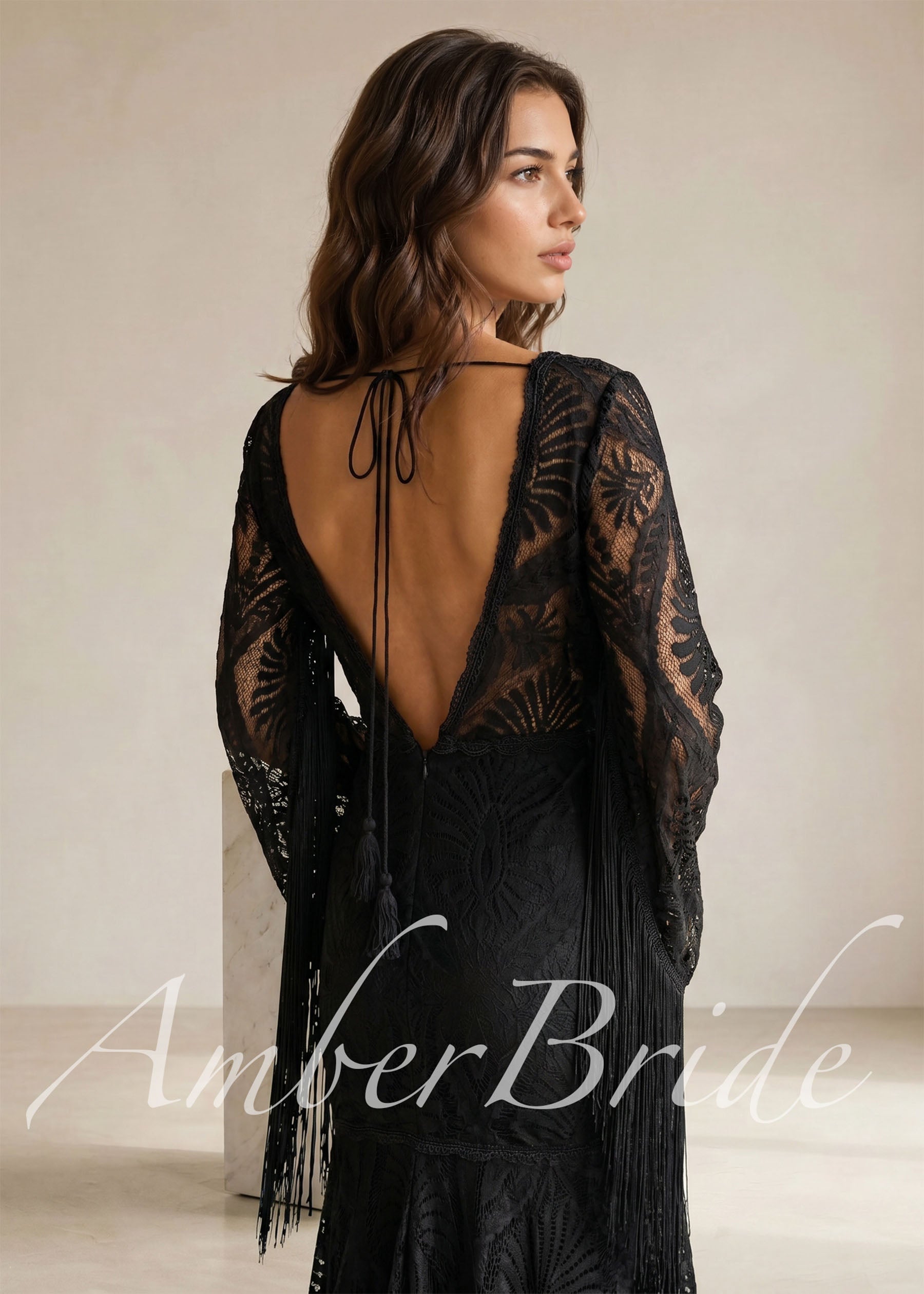 black lace boho dress Macrame Wedding Dress: Bohemian Bridal Gown and any holiday gathering Black Boho Dress: The Weekly
