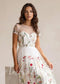 Romantic A-Line Wedding Dress with Colorful Embroidered Flowers