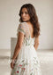 Romantic A-Line Wedding Dress with Colorful Embroidered Flowers