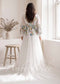 Romantic Colorful Floral Embroidered A-Line Tulle Wedding Dress