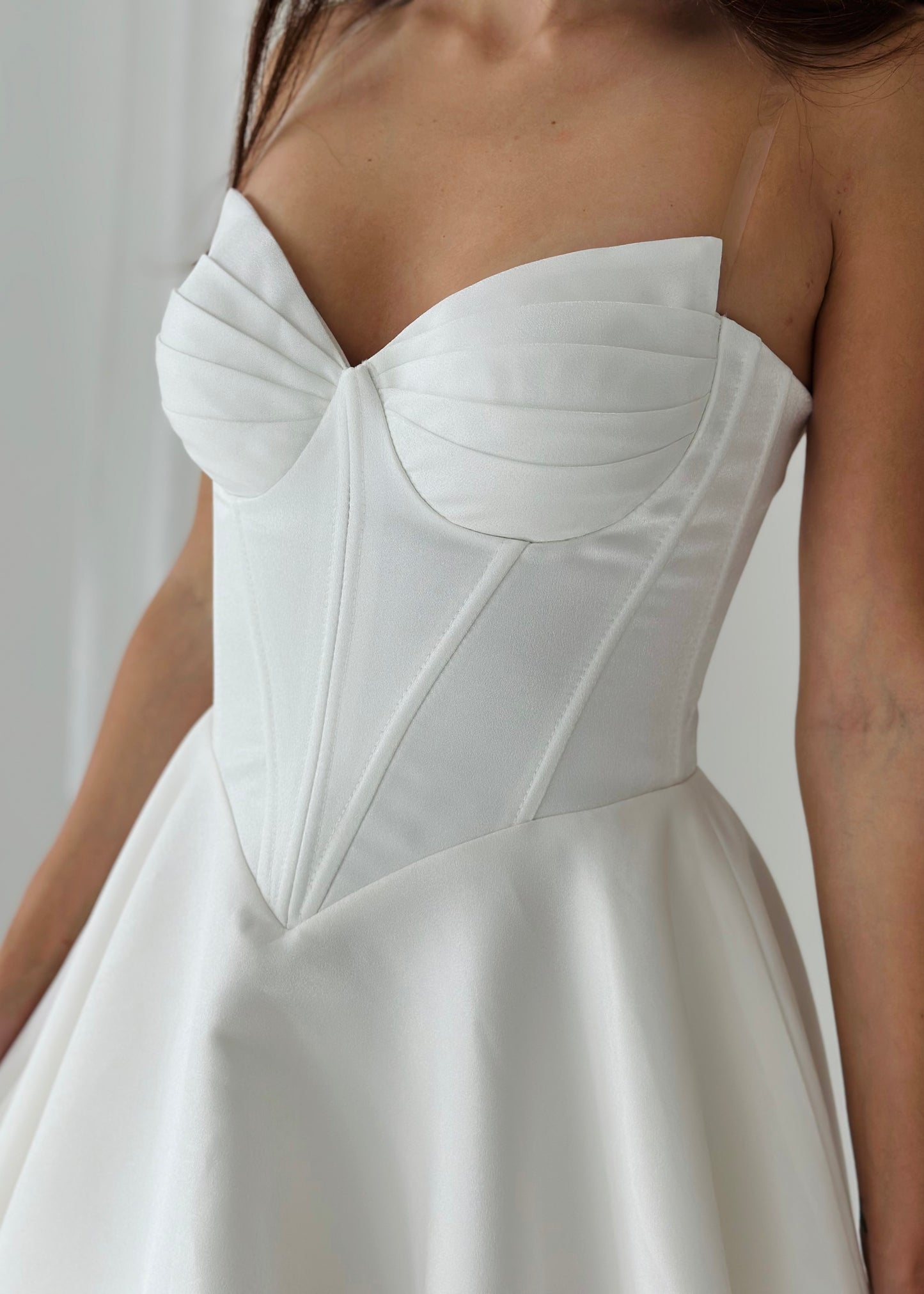 Shimmering Satin Wedding Gown with Sweetheart Neckline