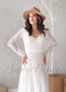 Boho A Line Lace Wedding Dress with Long Sleeve and Backless Design