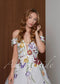 Off-Shoulder Colorful Floral A-Line Wedding Dress with 3D Wildflower Embroidery