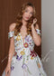 Off-Shoulder Colorful Floral A-Line Wedding Dress with 3D Wildflower Embroidery