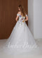 Off-Shoulder Colorful Floral A-Line Wedding Dress with 3D Wildflower Embroidery