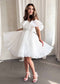 Elegant Off-Shoulder Knee-Length Organza Dress