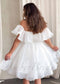 Elegant Off-Shoulder Knee-Length Organza Dress