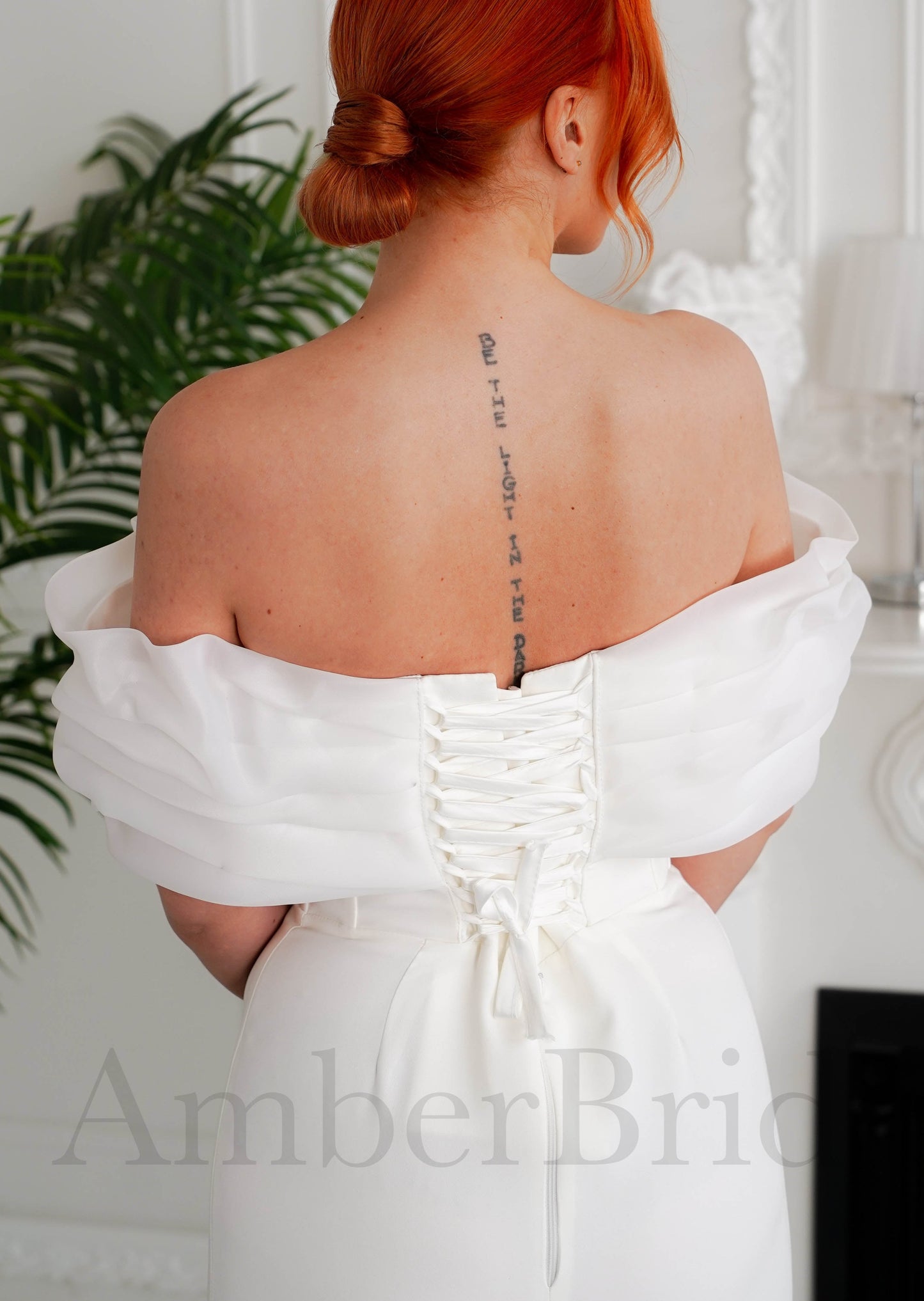 Strapless Mermaid Satin Wedding Dress with Off Shoulder Design