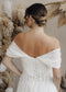 Boho A-Line Chiffon Wedding Dress with Detachable Puffy Sleeves