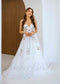 Strapless Floral Tulle Wedding Dress with Sweetheart Neckline