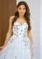 Strapless Floral Tulle Wedding Dress with Sweetheart Neckline