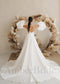 Exclusive A-Line Satin Wedding Dress with High Slit and Strapless Design