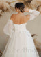 Boho A-Line Wedding Dress with Tulle Skirt and Sweetheart Off-Shoulder Top