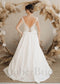 Boho A-Line Wedding Dress with Open Back and Satin Skirt