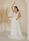 Boho A-Line Backless Wedding Dress with Chiffon Skirt