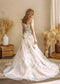 Colorful A Line Off Shoulder Wedding Dress with Embroidered Flowers