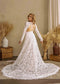 Boho Spaghetti Strap A-Line Wedding Dress with Floral Details and Detachable Jacket