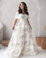 Floral A Line Off Shoulder Organza Wedding Dress with Corset