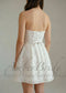 Short Floral Strapless Wedding Reception Dress with Sheath Silhouette