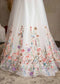 Romantic Satin Wedding Dress with Floral Organza Skirt
