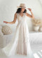 Rustic A Line Floral Wedding Dress with Flowy Chiffon Skirt