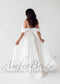 Simple Off Shoulder Chiffon Wedding Dress with Flowy A Line Silhouette