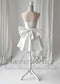 Short Strapless Satin Wedding Dress with Detachable Bow