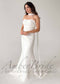 Strapless Mermaid Satin Wedding Dress with Draped Bodice