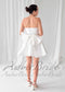 Short Strapless Satin Wedding Dress with Detachable Bow