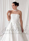Pearl Embellished Strapless Satin Ball Gown Wedding Dress