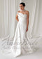 Draped Satin Strapless Wedding Dress with Sculptural Bodice and Corset Back