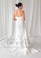 Draped Satin Strapless Wedding Dress with Sculptural Bodice and Corset Back