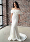 Strapless Mermaid Satin Wedding Dress with Off Shoulder Design