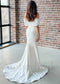 Strapless Mermaid Satin Wedding Dress with Off Shoulder Design