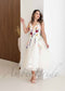 Short Colored Floral Wedding Dress with Open Back