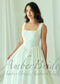 Square Neck Satin A-Line Wedding Dress with Basque Waistline and Corset Back