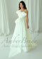 Modern Asymmetrical Organza Wedding Dress with Sculptural Bow