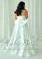 Modern Minimalist A-Line Satin Wedding Dress with Statement Bow