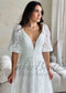 Elegant Lace A-Line Wedding Dress with Detachable Sleeves