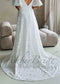 Elegant Lace A-Line Wedding Dress with Detachable Sleeves