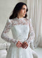 Classic Lace A-Line Wedding Dress with Long Sleeves