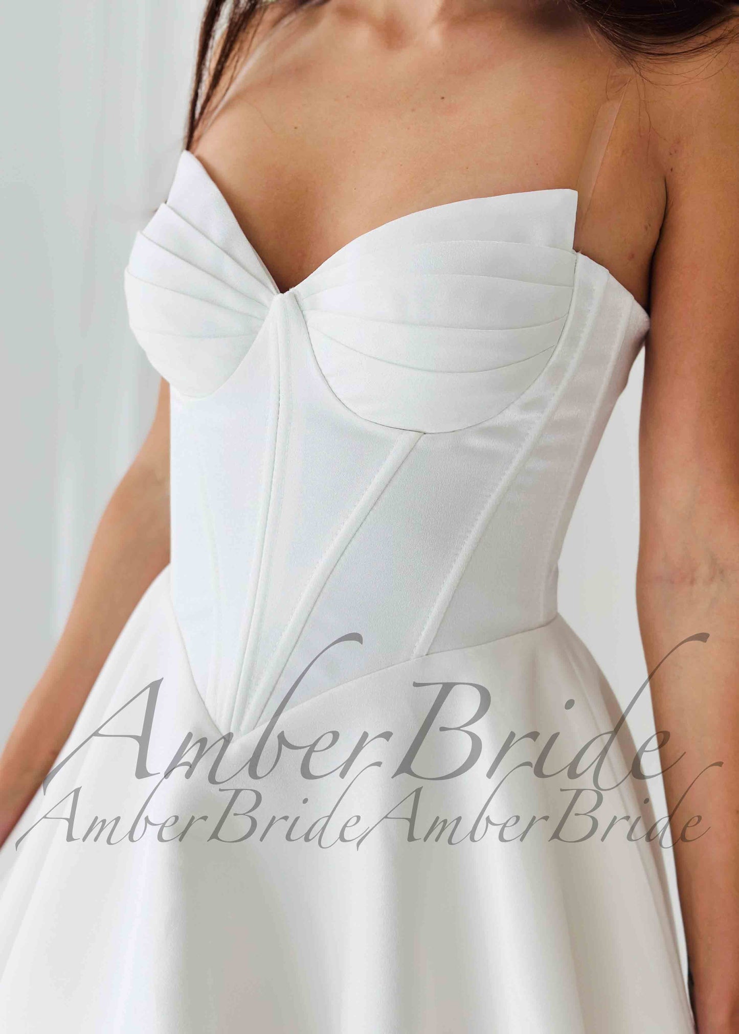 STOCK SELL-OUT: Shimmering Satin Wedding Gown with Sweetheart Neckline