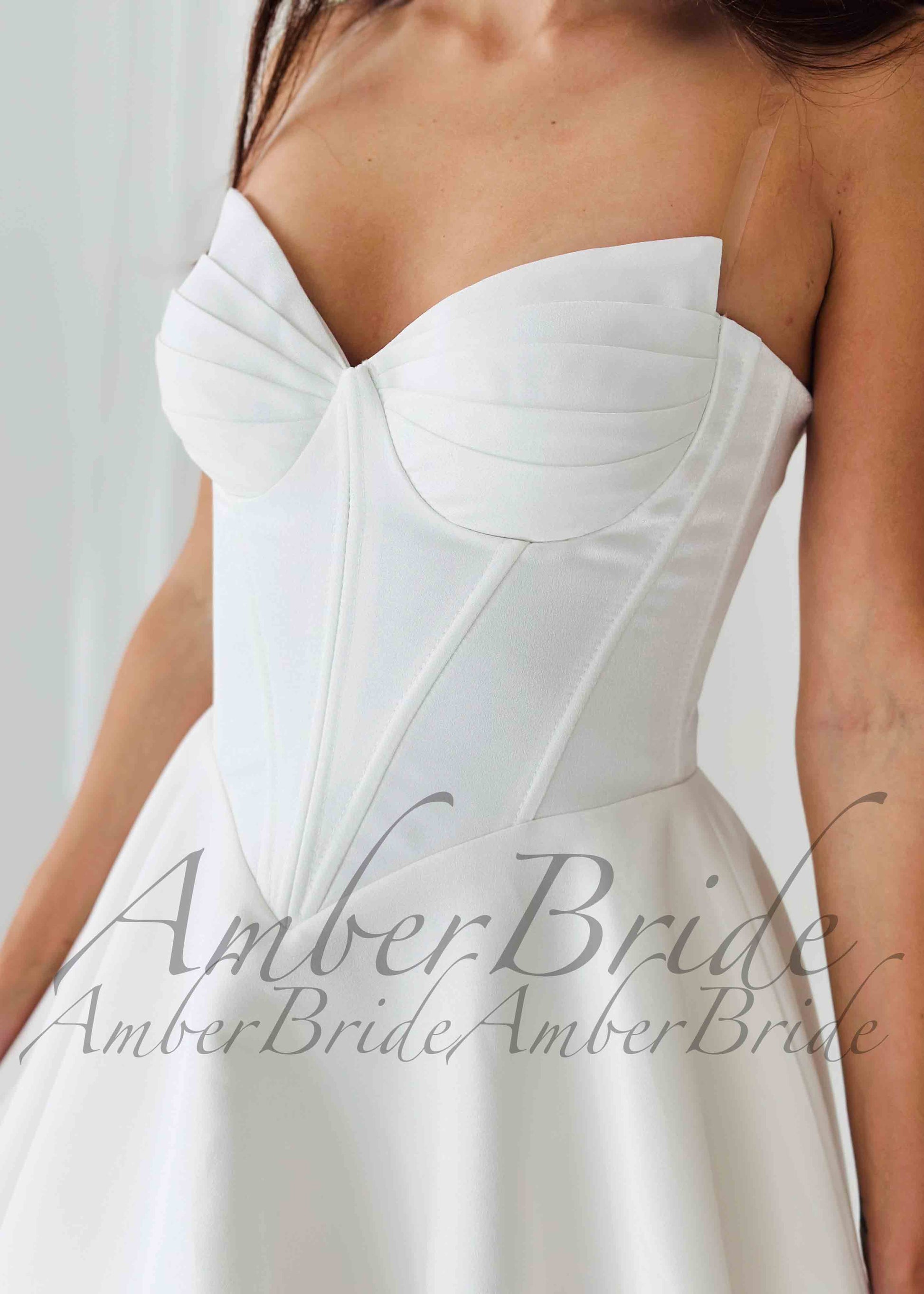STOCK SELL-OUT: Shimmering Satin Wedding Gown with Sweetheart Neckline