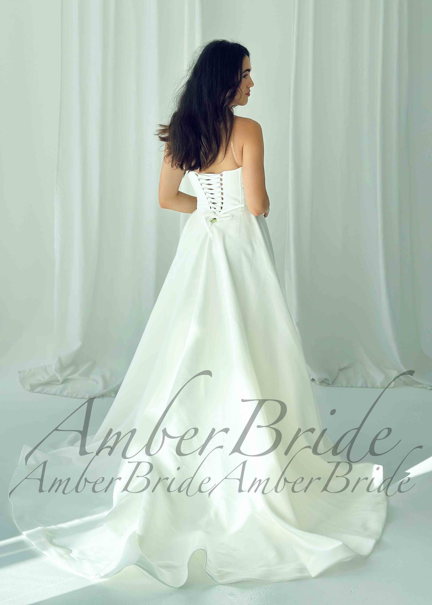 STOCK SELL-OUT: Shimmering Satin Wedding Gown with Sweetheart Neckline
