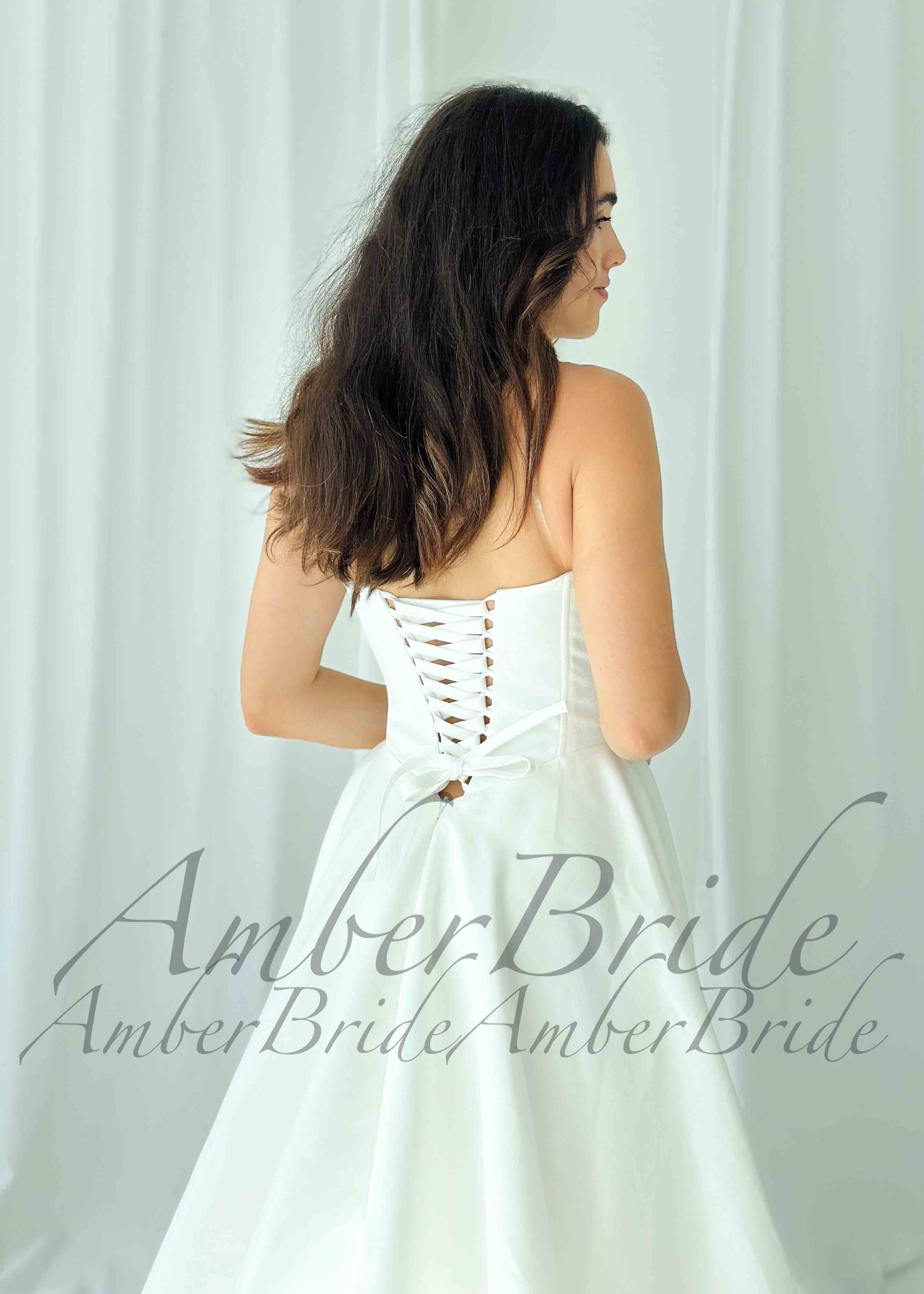 STOCK SELL-OUT: Shimmering Satin Wedding Gown with Sweetheart Neckline