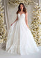 Luxury A-Line Tulle Wedding Dress with Heavy Pearl Beaded Bodice and Long Illusion Sleeves
