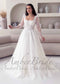 Romantic Basque Waist A-Line Wedding Dress with Long Lace Sleeves