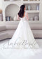 Romantic Basque Waist A-Line Wedding Dress with Long Lace Sleeves